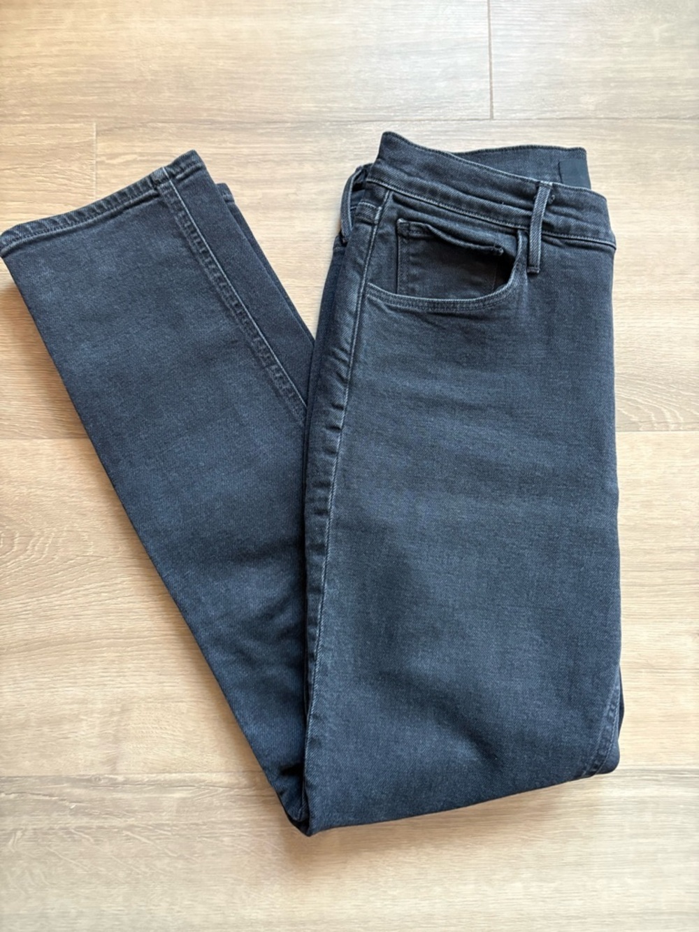 3x1 Classic Black Denim Slim Straight Jeans- size 28